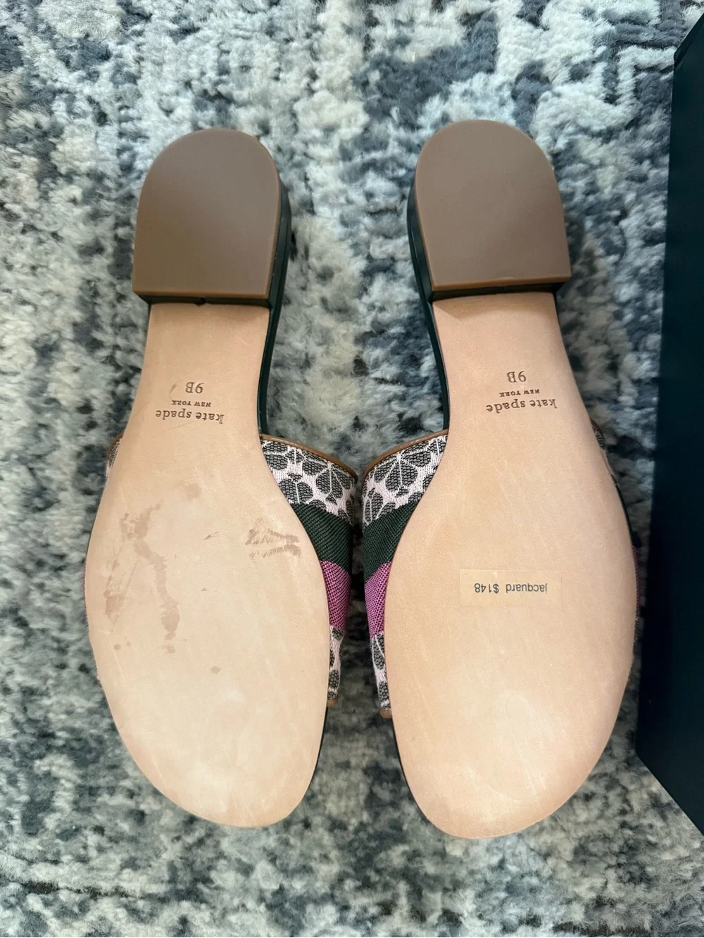 kate spade ‘Spade Flower’ Jacquard Slide Sandals
